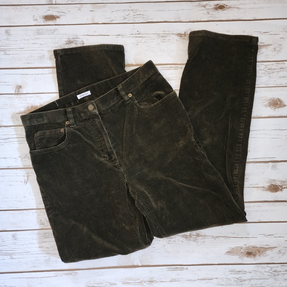 Jones New York Sport Corduroy Olive Green Everyday Stretch Jean